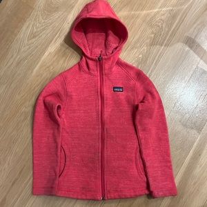 Girls Patagonia Better Sweater with Hood, pink, Size Small (8)